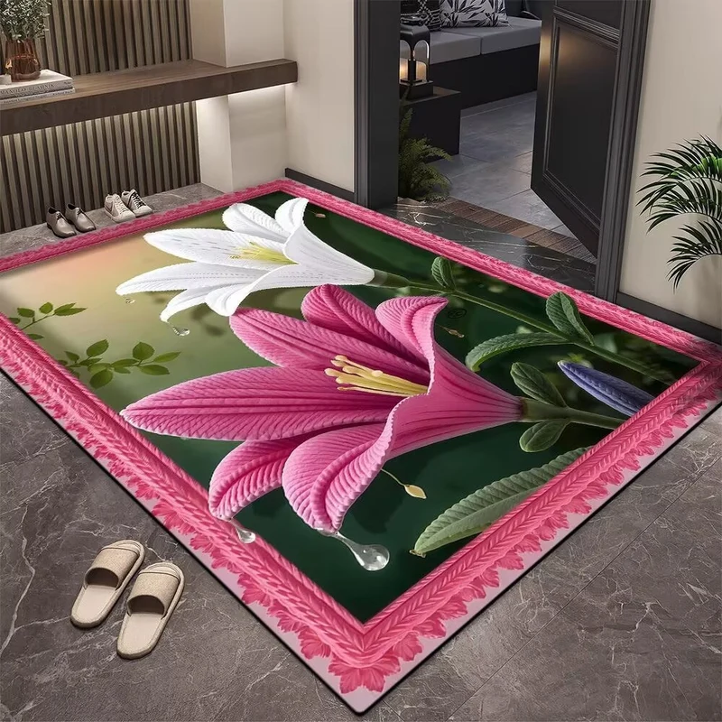 Elegante Blumenmuster Bereichsteppich