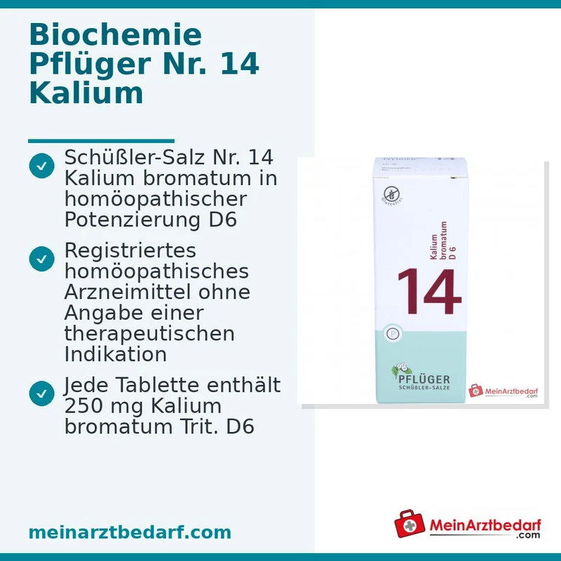 Biochemie Pflüger® Nr. 14 Kalium bromatum D6 250 mg Tabletten 100 Stück