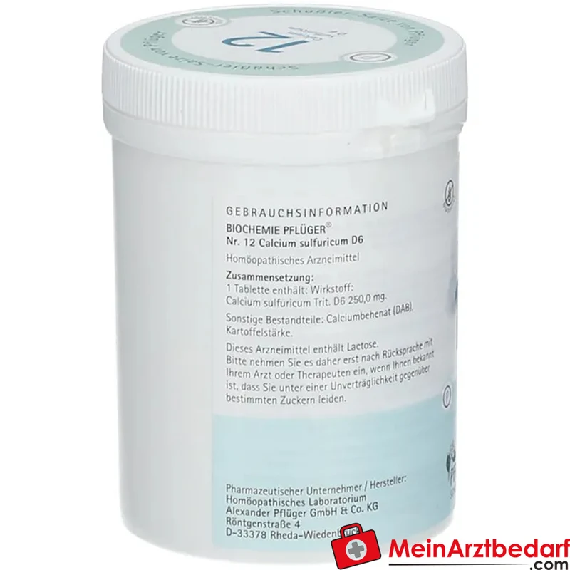 Biochemie Pflüger Nr. 12 Calcium sulfuricum D6 250 mg Tabletten 100 Stück