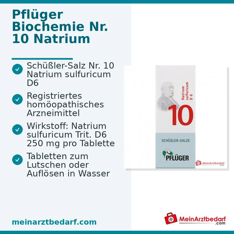 Biochemie Pflüger Nr. 10 Natrium sulfuricum D6 Tabletten Acidum silicicum D12 250 mg