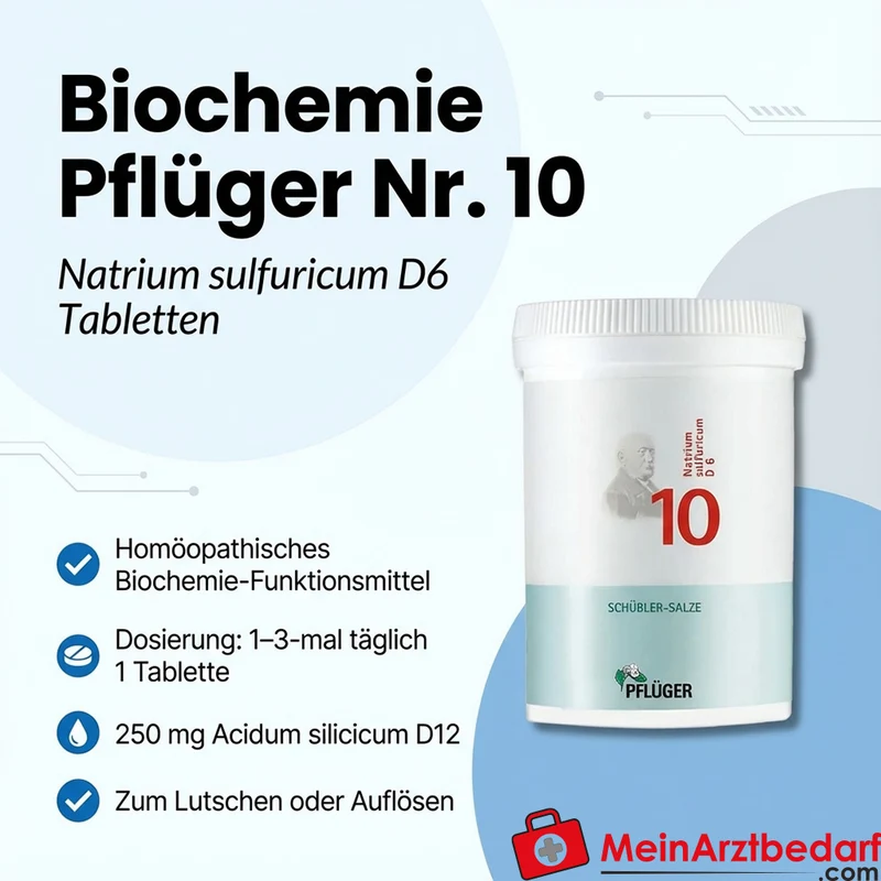 Biochemie Pflüger Nr. 10 Natrium sulfuricum D6 Tabletten Acidum silicicum D12 250 mg