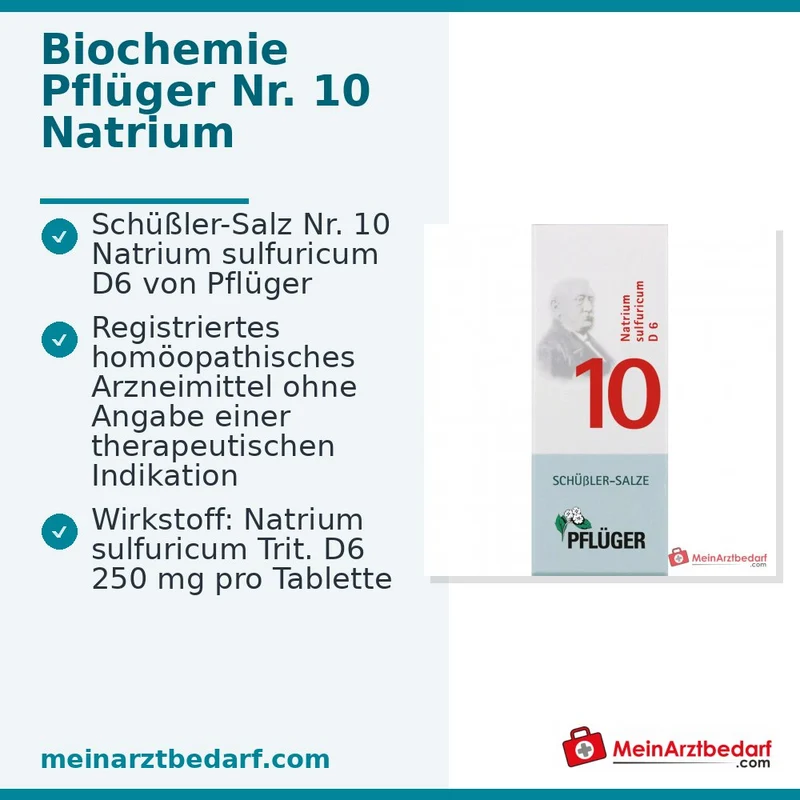 Biochemie Pflüger Nr. 10 Natrium sulfuricum D6 Tabletten Acidum silicicum D12 250 mg