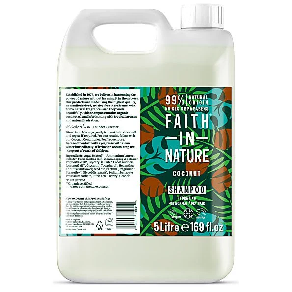 Faith In Nature Shampoo Kokosnoot Navulverpakking 5 liter