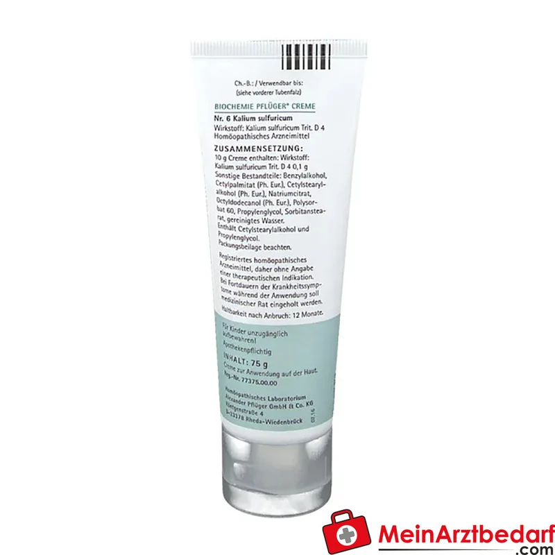 Biochemie Pflüger Nr. 6 Kalium sulfuricum D4 Creme 10 mg 1 Tube