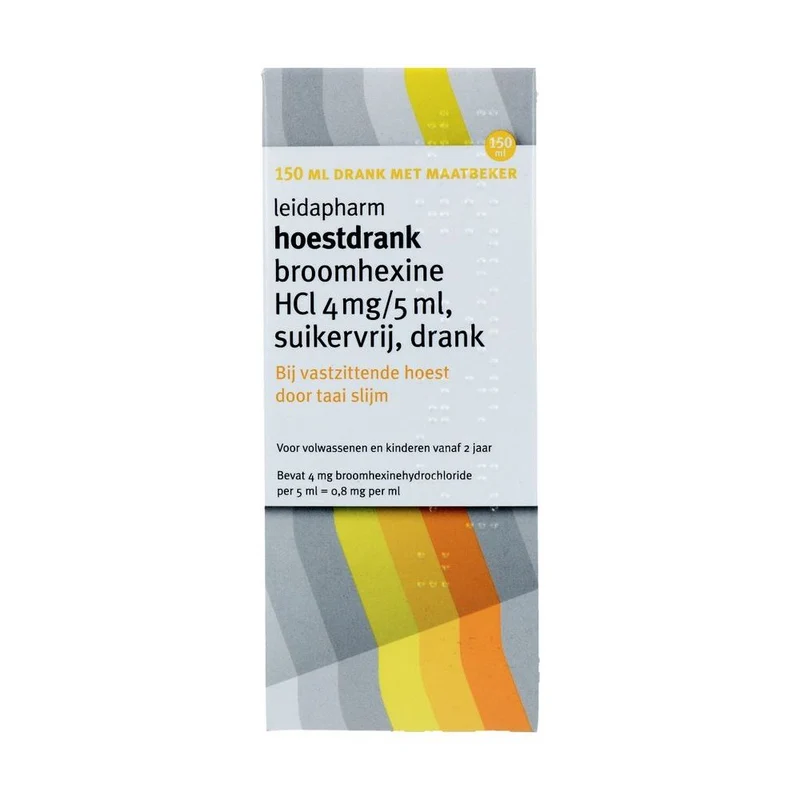 Leidapharm Hoestdrank Broomhexine HCI suikervrij 150 ml