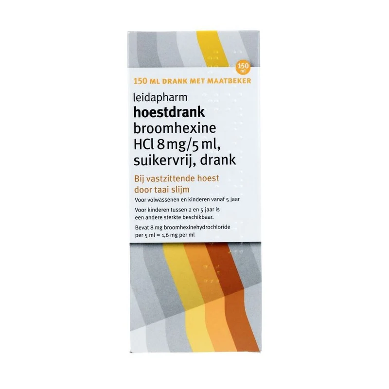 Leidapharm Hoestdrank Broomhexine HCI suikervrij 150 ml