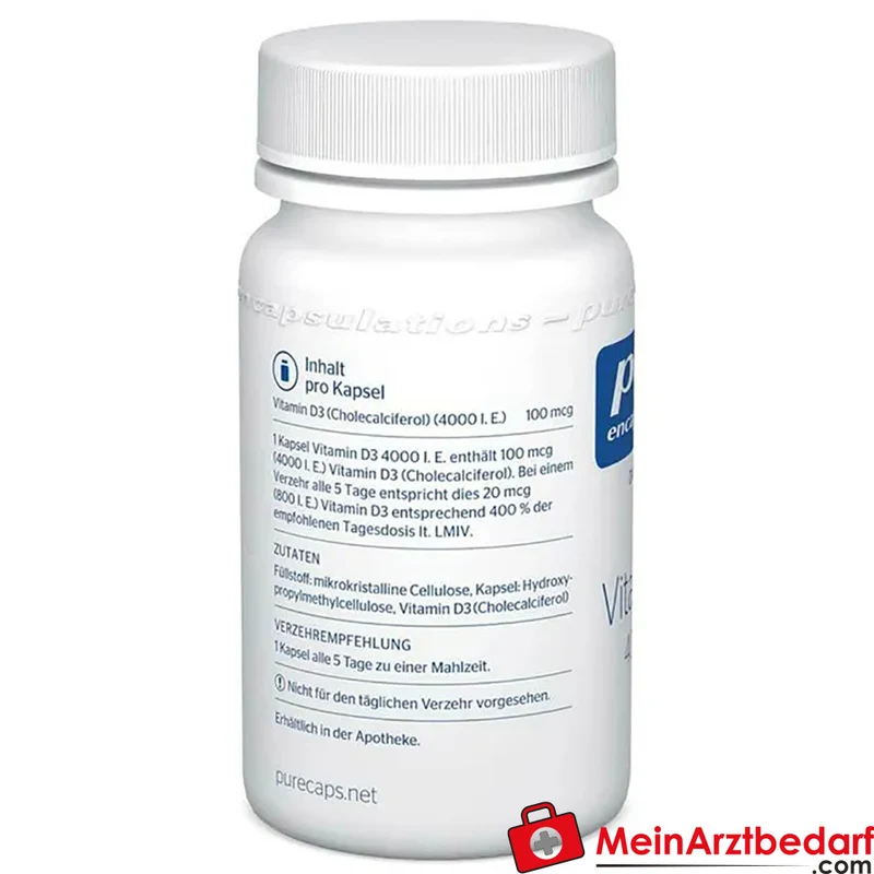 Pure Encapsulations Vitamin D3 4000 I.E. Cholecalciferol 0,1 mg Kapseln 30 Stück