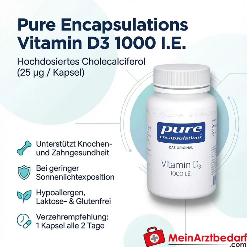 Pure Encapsulations Vitamin D3 1000 I.E. (25 µg) Kapseln 60 Stück
