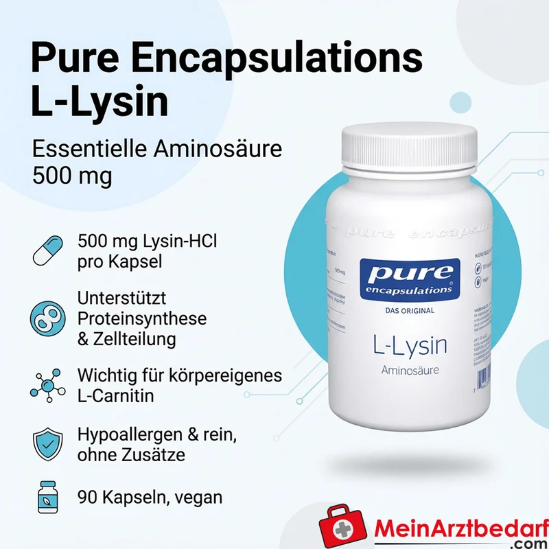 Pure Encapsulations L-Lysin 500 mg (Lysin‑HCl) Kapseln 90 Stück