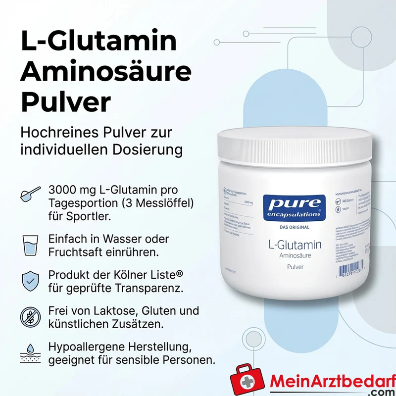 Pure Encapsulations L‑Glutamin Pulver 3.000 mg/Portion 186 g (60 Portionen)