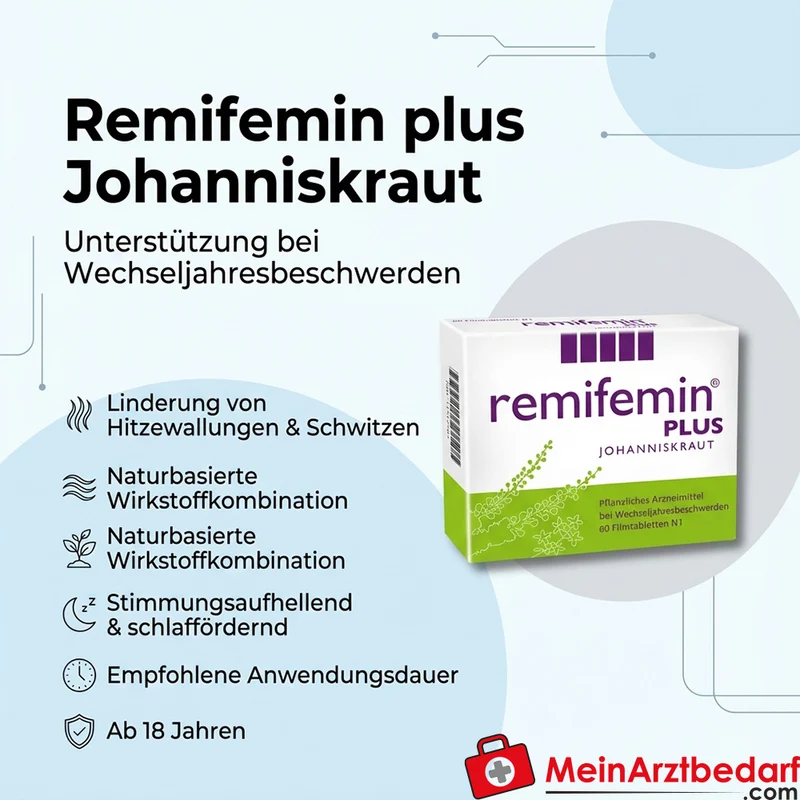 Remifemin plus Johanniskraut Tabletten, Traubensilberkerze und Johanniskraut