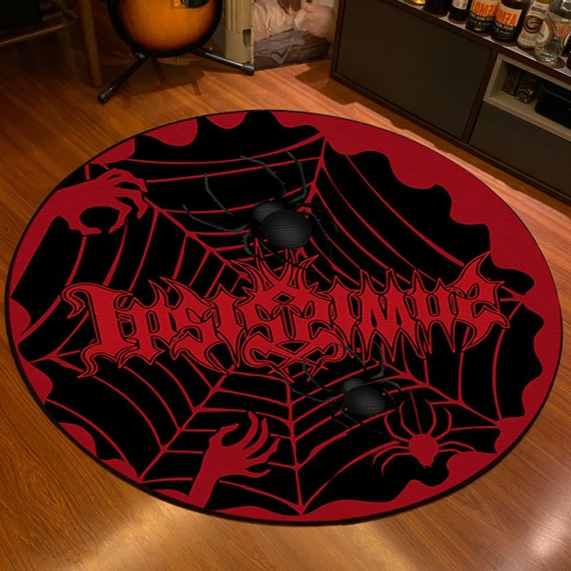 Künstlerischer Skelett- und Spinnen-Themen-Teppich