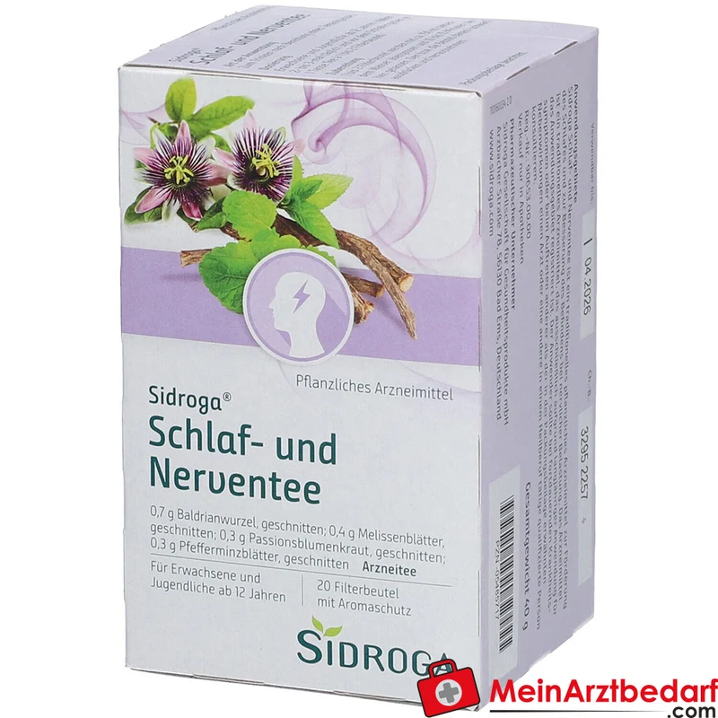 Sidroga Schlaf- und Nerventee mit Baldrian, Melisse, Passionsblume Teebeutel