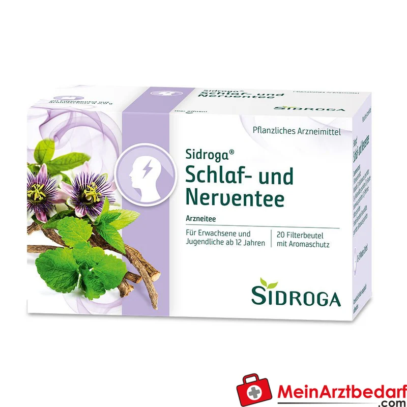 Sidroga Schlaf- und Nerventee mit Baldrian, Melisse, Passionsblume Teebeutel