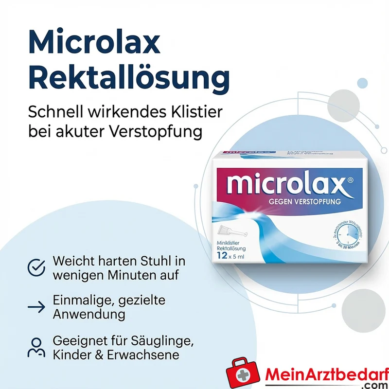 Microlax Rektallösung Einmalklistier für Säuglinge, Kinder & Erwachsene
