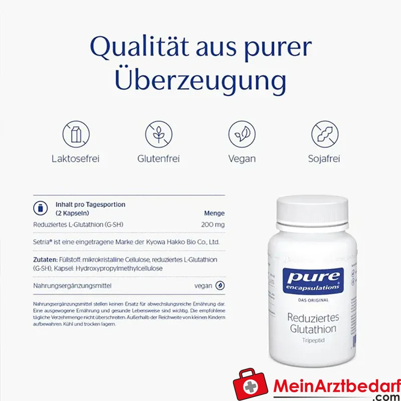 Pure Encapsulations Reduziertes L-Glutathion 100 mg Kapseln 60 Stück