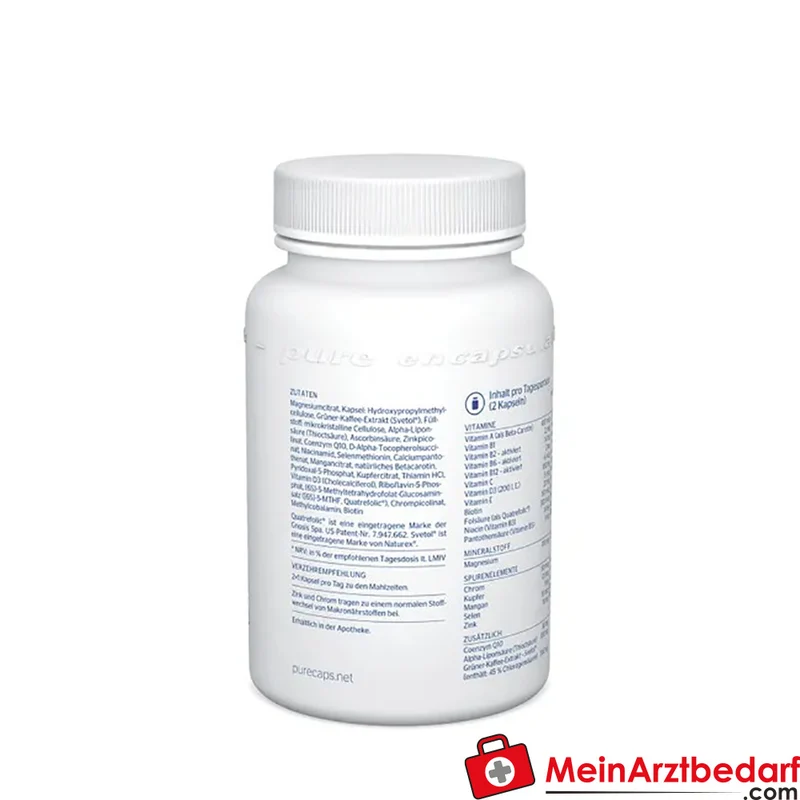 Pure Encapsulations Gluco Aktiv Chrompicolinat, Coenzym Q10, Grüner Kaffee-Extrakt Kapseln 60 Stück