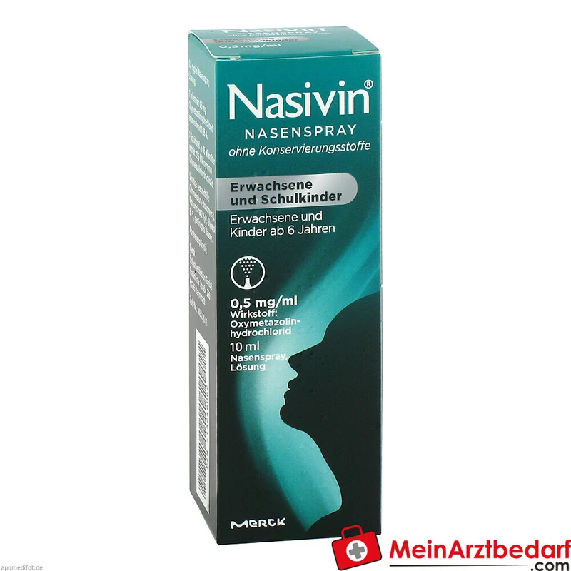 Nasivin Nasenspray Xylometazolin 0,1% Lösung 10 ml ohne Konservierungsstoffe Erwachsene und Schulkinder