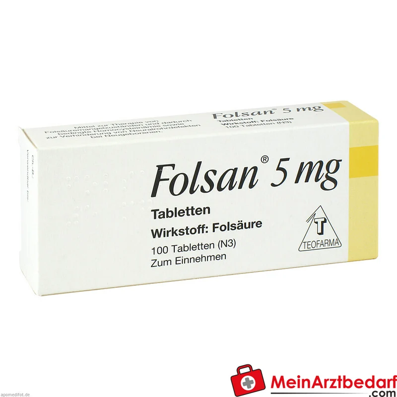 Folsan Folsäure 5 mg Tabletten 100 Stück