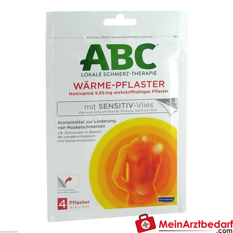 Hansaplast med ABC Wärme-Pflaster 9,85 mg Sensitive‑Vlies