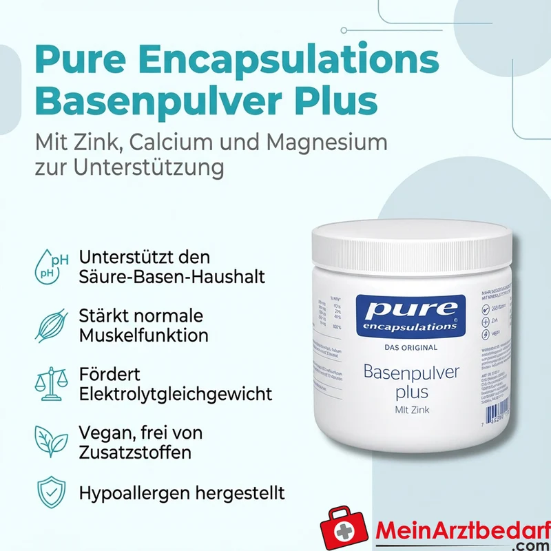 Pure Encapsulations Basenpulver Plus Calcium Magnesium Zink Pulver 200 g