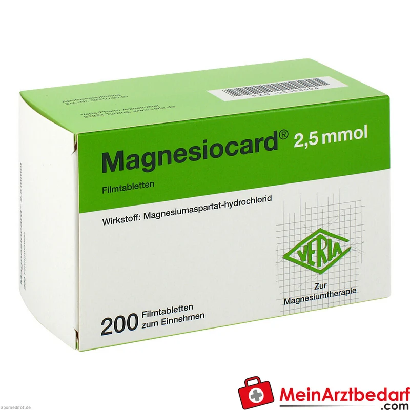 Magnesiocard 2,5 mmol (Magnesiumaspartat) Filmtabletten 200 St.