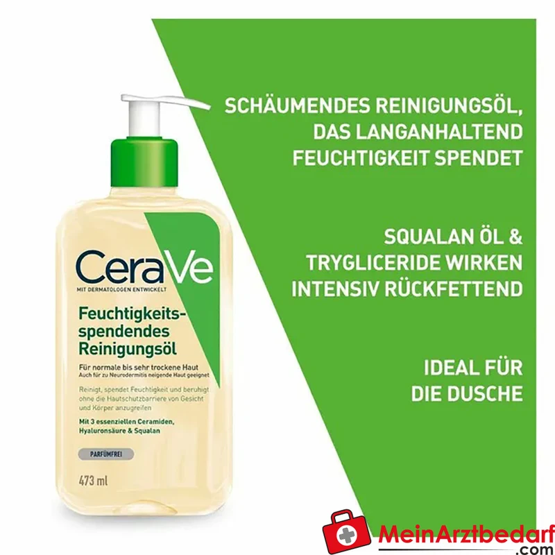CeraVe Feuchtigkeitsspendendes Reinigungsöl mit 3 Ceramiden & Hyaluronsäure, 236 ml