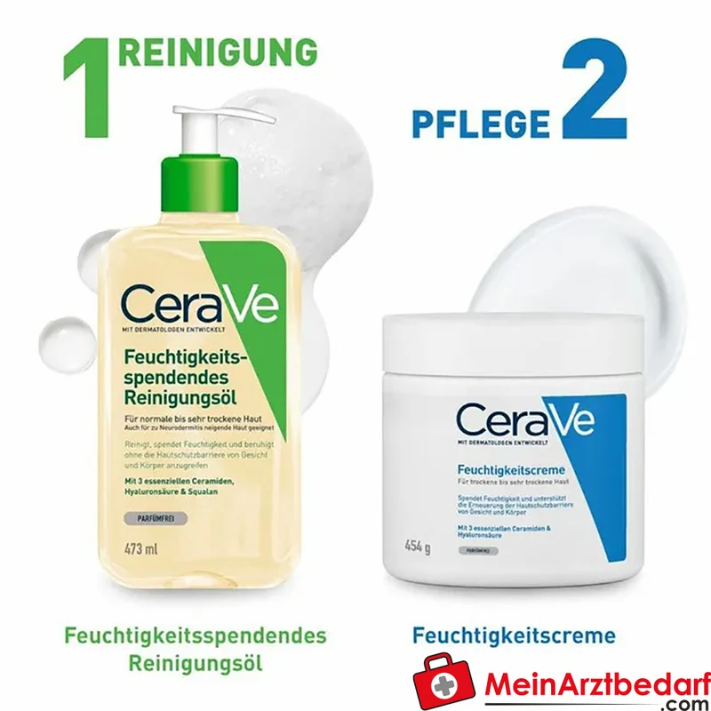 CeraVe Feuchtigkeitsspendendes Reinigungsöl mit 3 Ceramiden & Hyaluronsäure, 236 ml