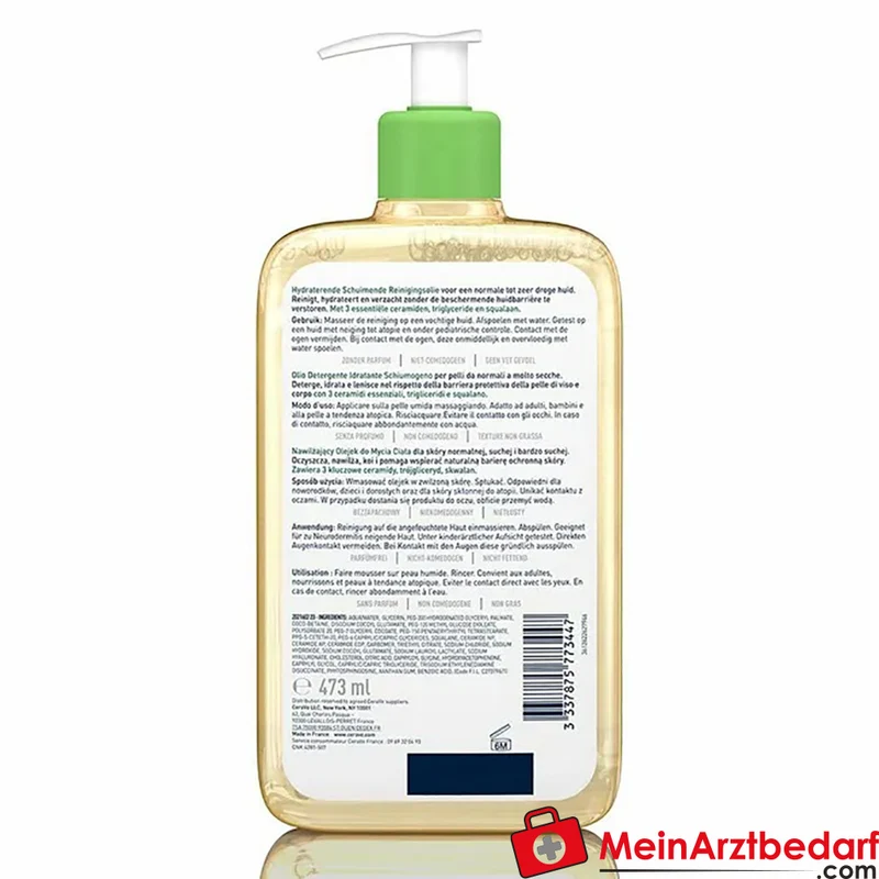 CeraVe Feuchtigkeitsspendendes Reinigungsöl mit 3 Ceramiden & Hyaluronsäure, 236 ml