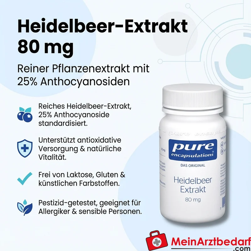 Pure Encapsulations Heidelbeer-Extrakt 80 mg (25% Anthocyanoside) Kapseln 60 Kapseln