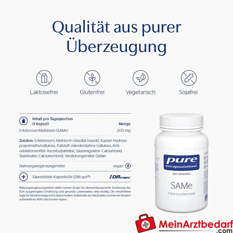 Pure Encapsulations SAMe (S‑Adenosyl‑Methionin) 200 mg Kapseln 60 Stück