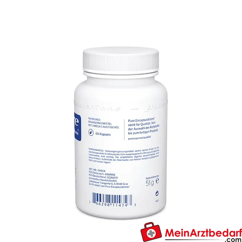 Pure Encapsulations DHA Junior 200 mg DHA/100 mg EPA Fischöl-Kapseln 60 Stück