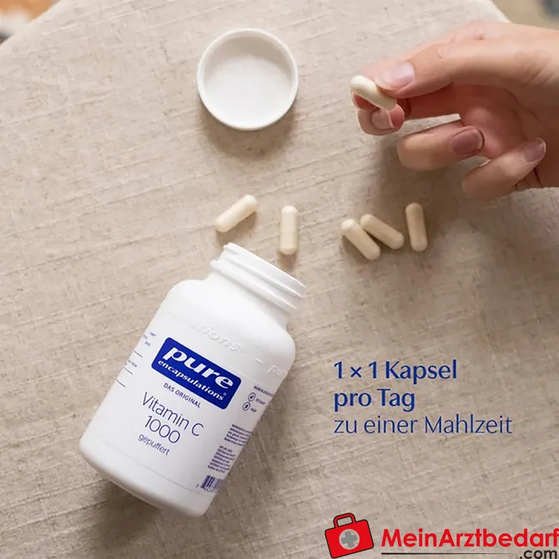 Pure Encapsulations Vitamin C 1000 gepuffert 800 mg Ascorbinsäure Kapseln 90 Stück