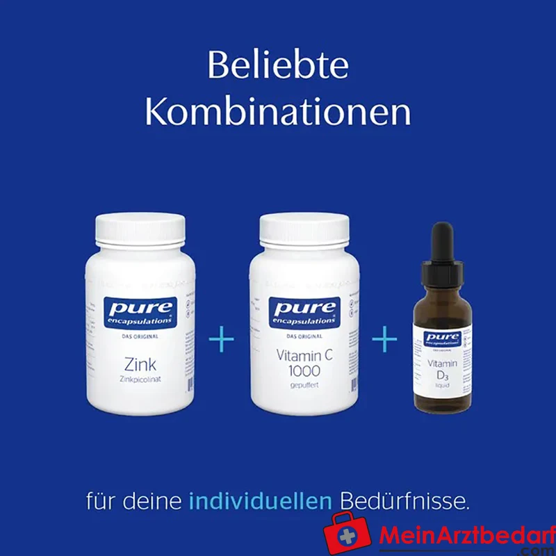 Pure Encapsulations Vitamin C 1000 gepuffert 800 mg Ascorbinsäure Kapseln 90 Stück