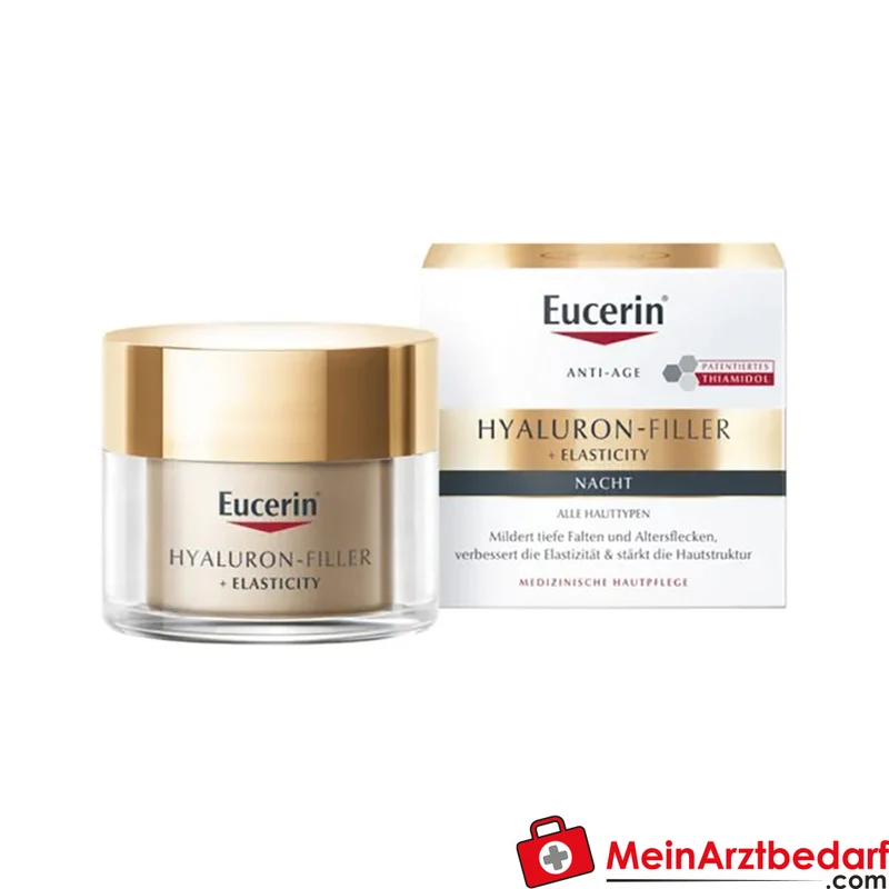 Eucerin HYALURON-FILLER + ELASTICITY Nachtcreme mit Hyaluronsäure und Thiamidol 50 ml
