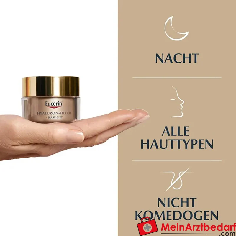 Eucerin HYALURON-FILLER + ELASTICITY Nachtcreme mit Hyaluronsäure und Thiamidol 50 ml