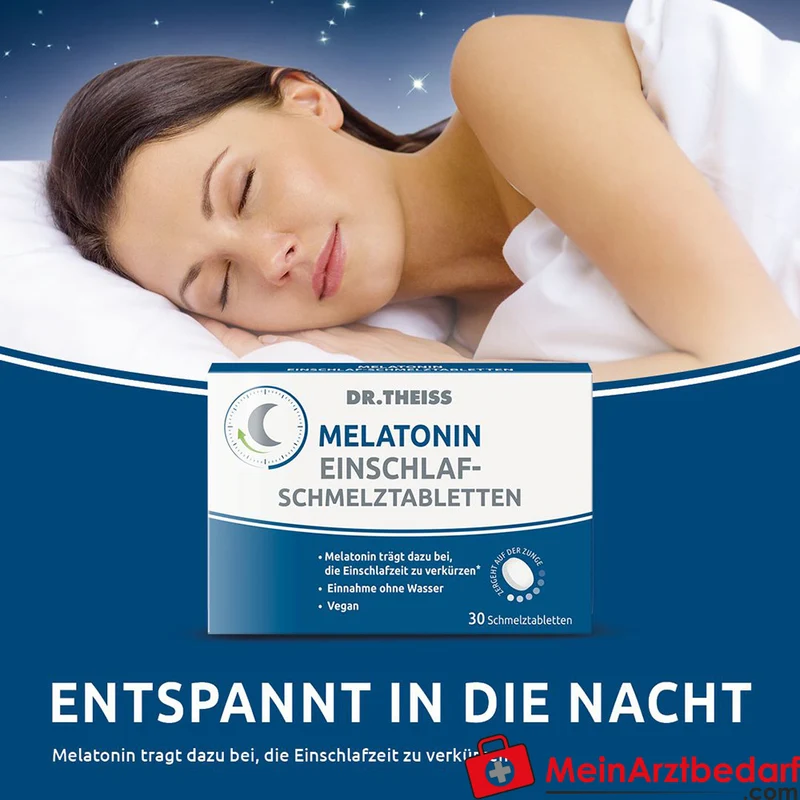 Dr. Theiss Melatonin Einschlaf-Schmelztabletten 1 mg, 30 Stück
