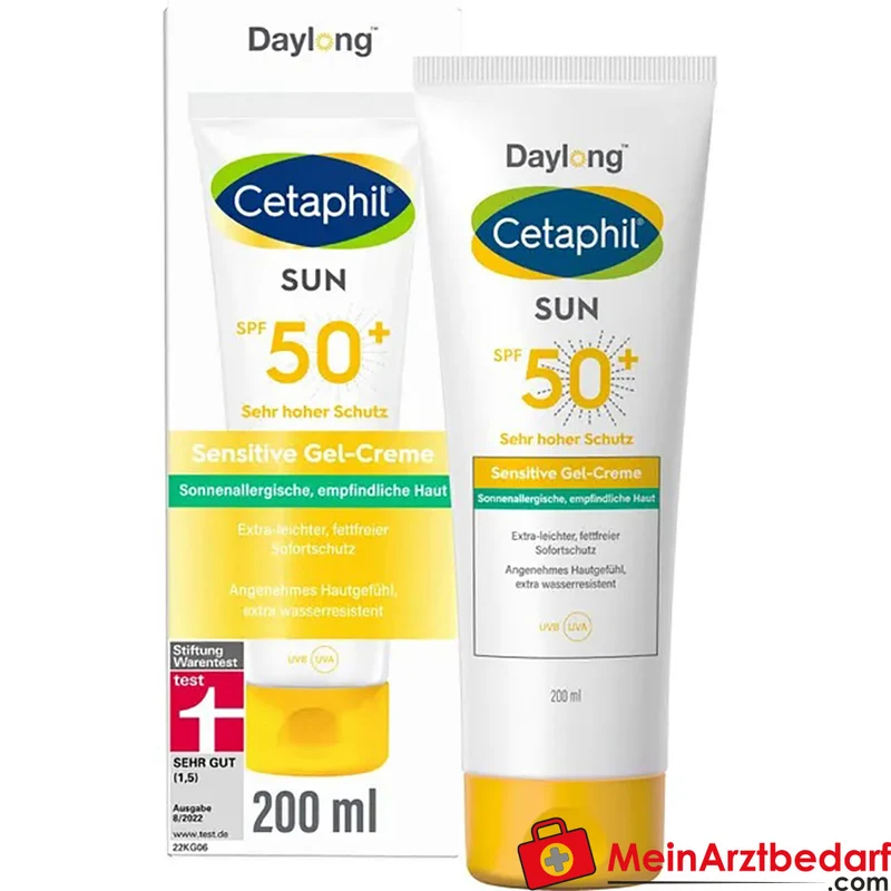 CETAPHIL SUN Sensitive Gel-Creme SPF 50+ fettfreie Sonnenschutz 200 ml