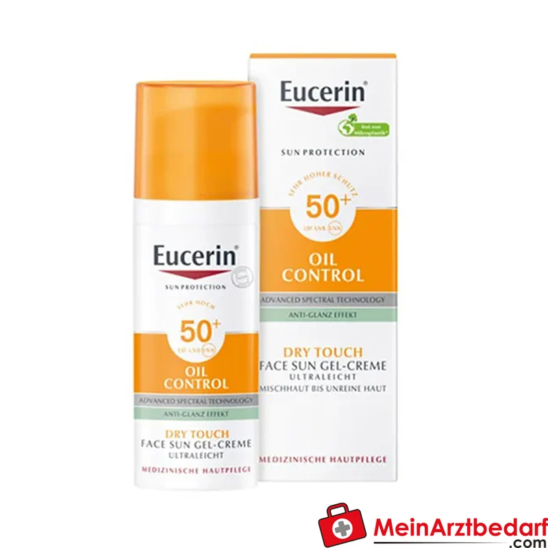 Eucerin Oil Control Face Sun Gel-Creme LSF 50+ Gesicht 50 ml für fettige, zu Akne neigende Haut