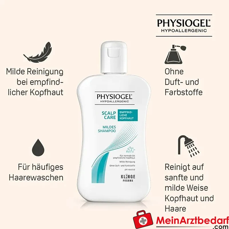 PHYSIOGEL Scalp Care Mildes Shampoo 250 ml für empfindliche Kopfhaut