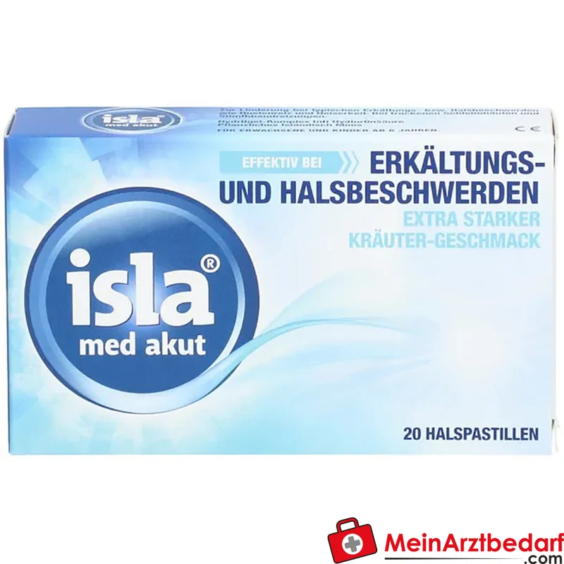 isla med akut Hyaluronsäure und Isländisch Moos Halspastillen 20 St.