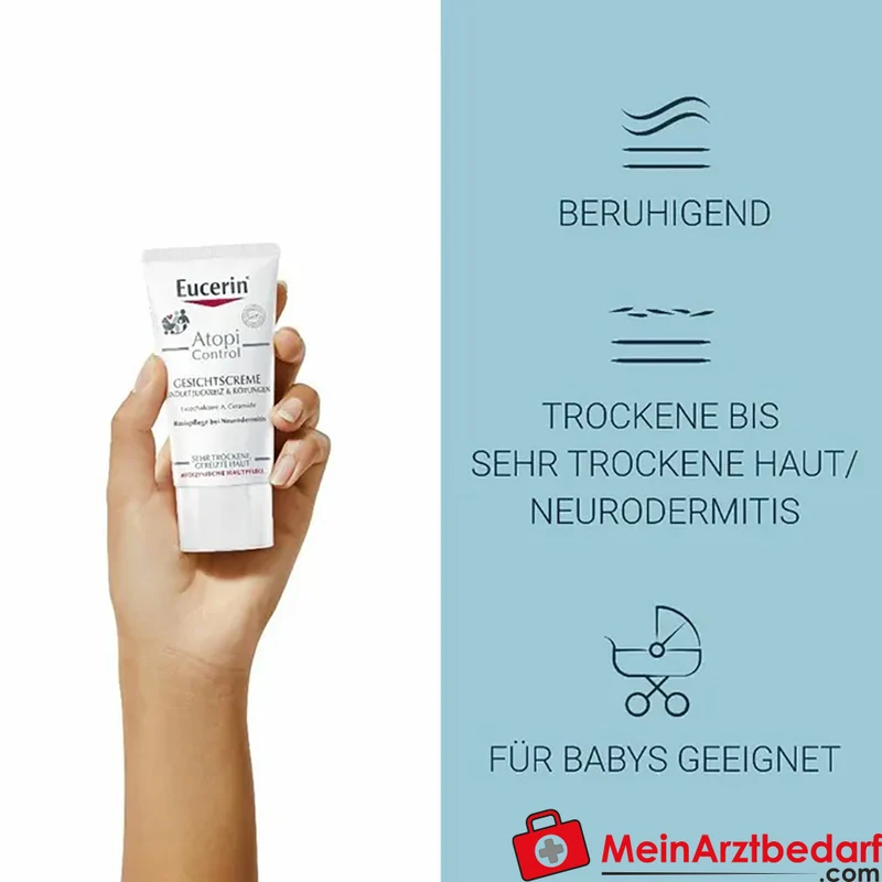 Eucerin AtopiControl Gesichtscreme mit Licochalcone A und Omega‑6‑Fettsäuren 50 ml