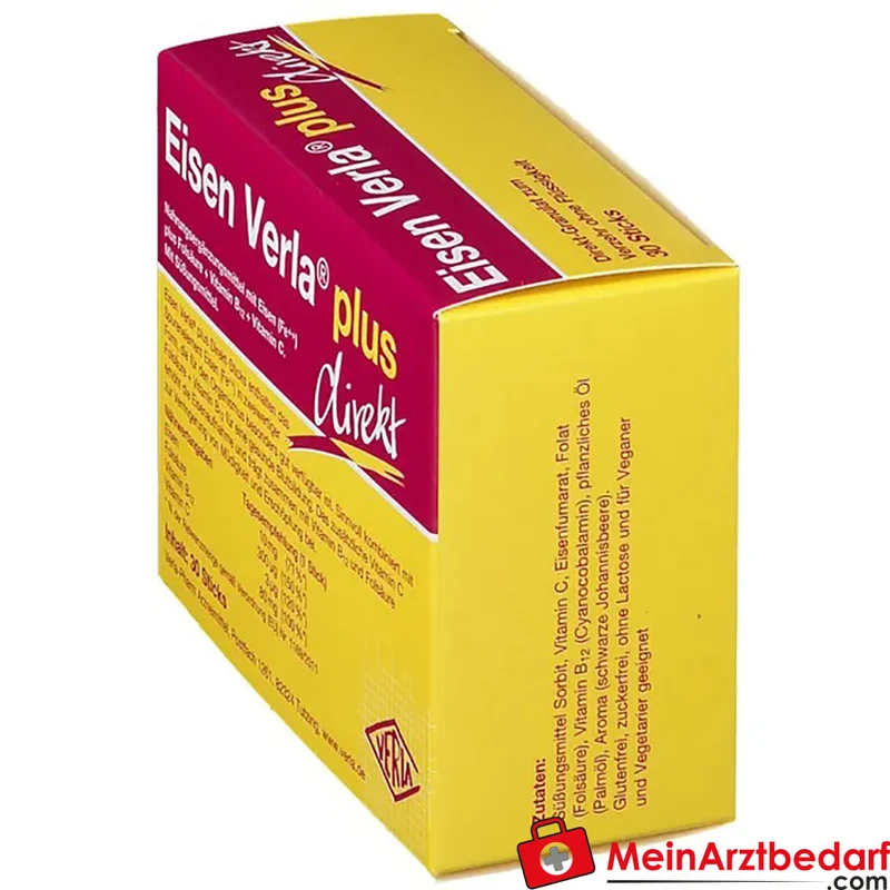 Eisen Verla® plus direkt Eisen 10 mg Folsäure 300 µg Direkt-Sticks 30 Stück