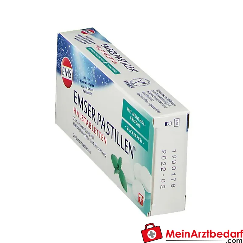 EMSER Pastillen 126 mg Emser Salz mit Menthol‑Aroma, zuckerfrei, 30 St.