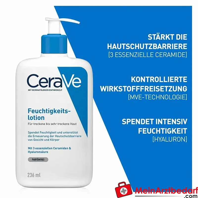 CeraVe Feuchtigkeitslotion leichte Körperlotion mit Ceramiden und Hyaluronsäure 236 ml
