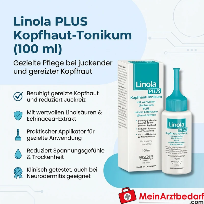 Linola PLUS Kopfhaut-Tonikum 100 ml, bei juckender und gereizter Kopfhaut