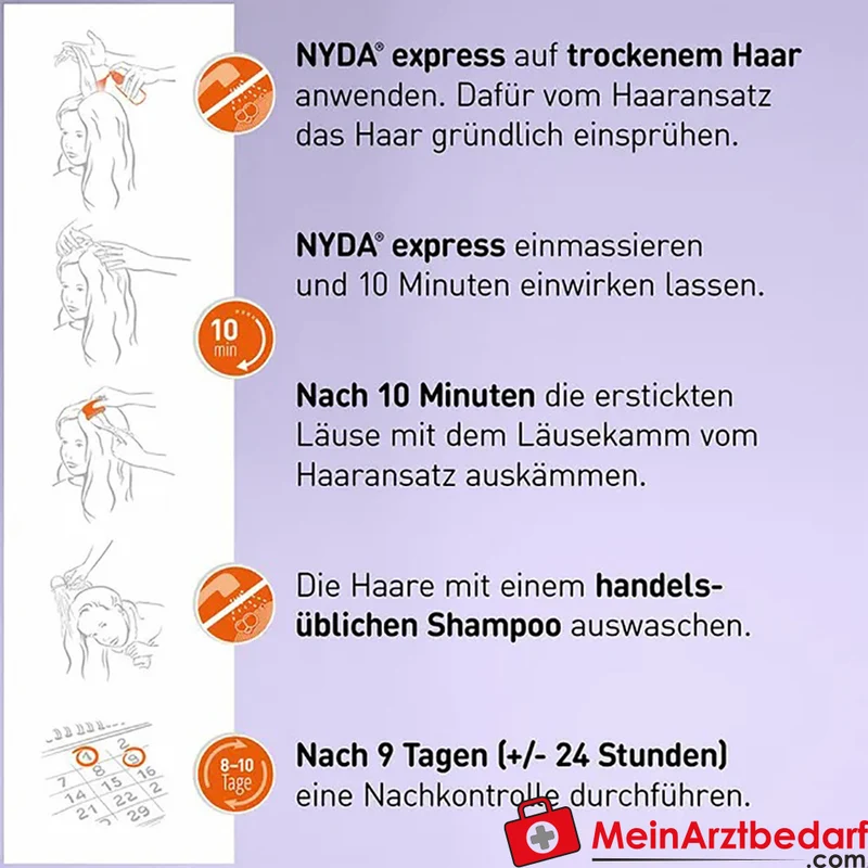NYDA Express Läuseshampoo Dimeticon gegen Läuse und Nissen 50 ml
