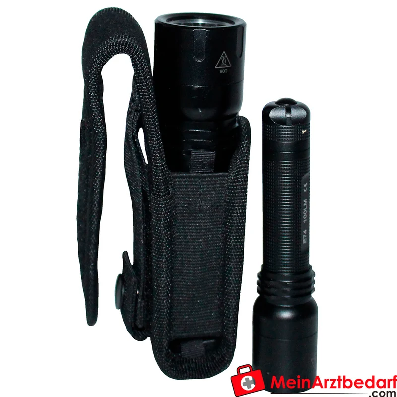 TEE-UU LED-Taschenlampen-Holster gepolstert 1200D Polyester schwarz 5×16×4 cm