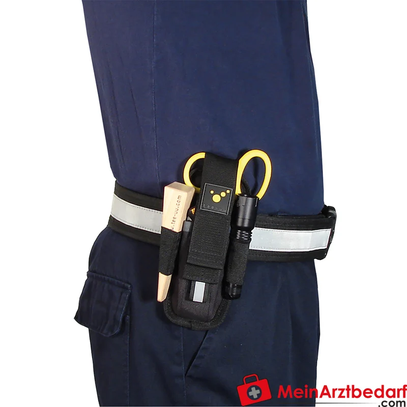 TEE-UU PLUS ULTRA Holster schwarz kompakt, 2 Fächer Gürtelholster mit gepolsterter Rückseite und Elastikschlaufen