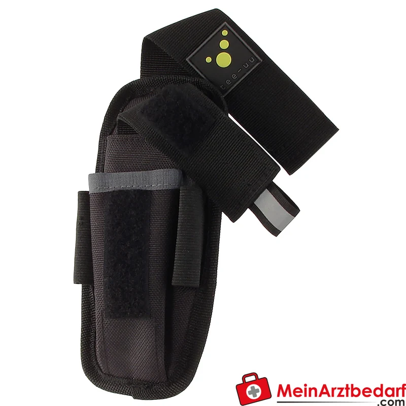 TEE-UU PLUS ULTRA Holster schwarz kompakt, 2 Fächer Gürtelholster mit gepolsterter Rückseite und Elastikschlaufen